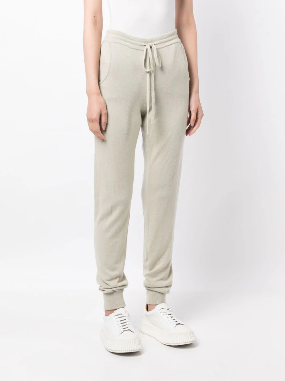 Milano Drawstring Cashmere Joggers - Lichen