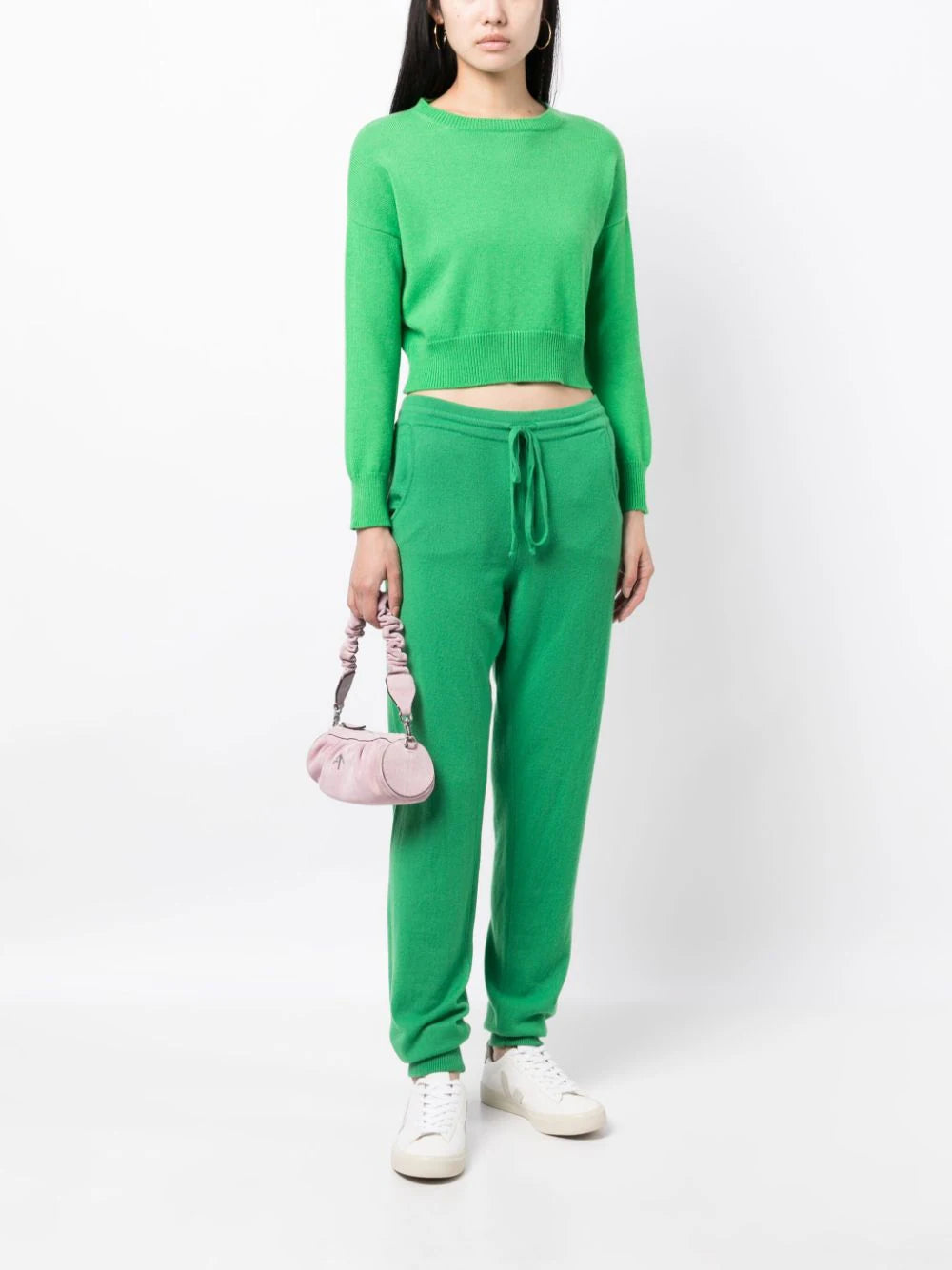 Genova Cropped Cashmere Jumper - Flash Green