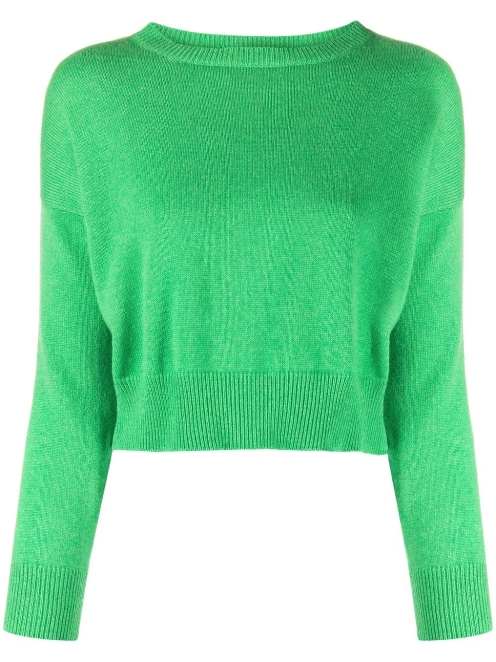 Genova Cropped Cashmere Jumper - Flash Green