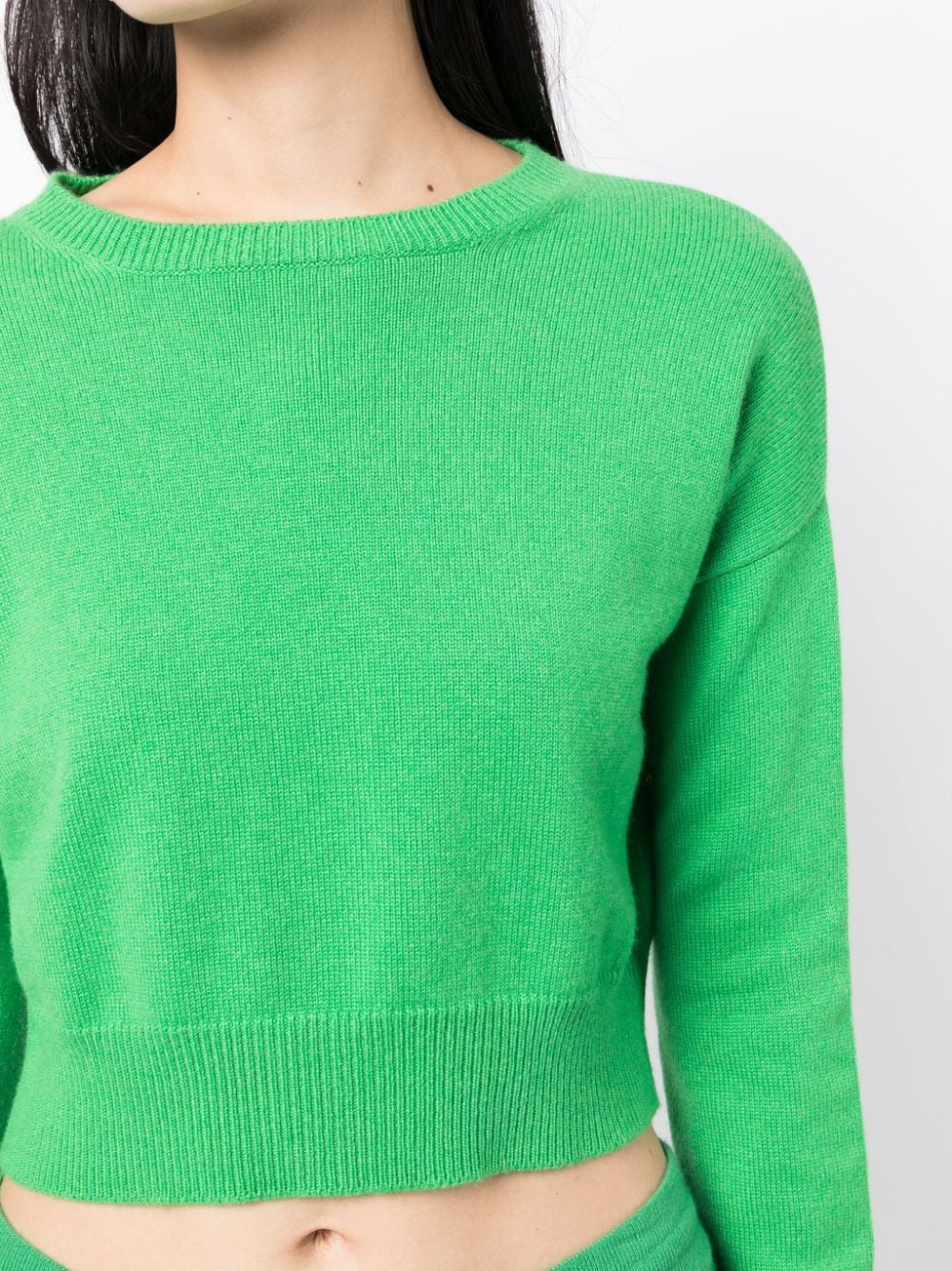 Genova Cropped Cashmere Jumper - Flash Green