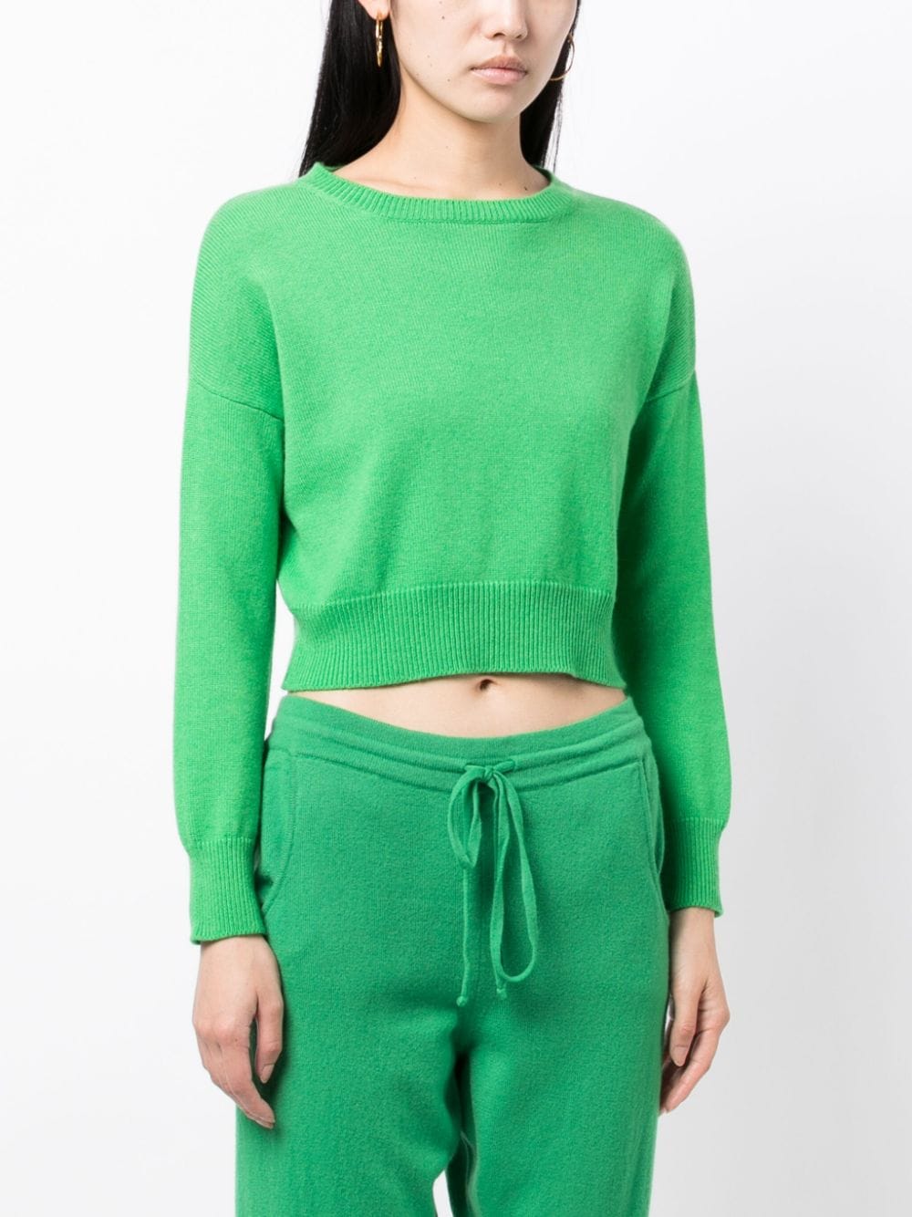 Genova Cropped Cashmere Jumper - Flash Green