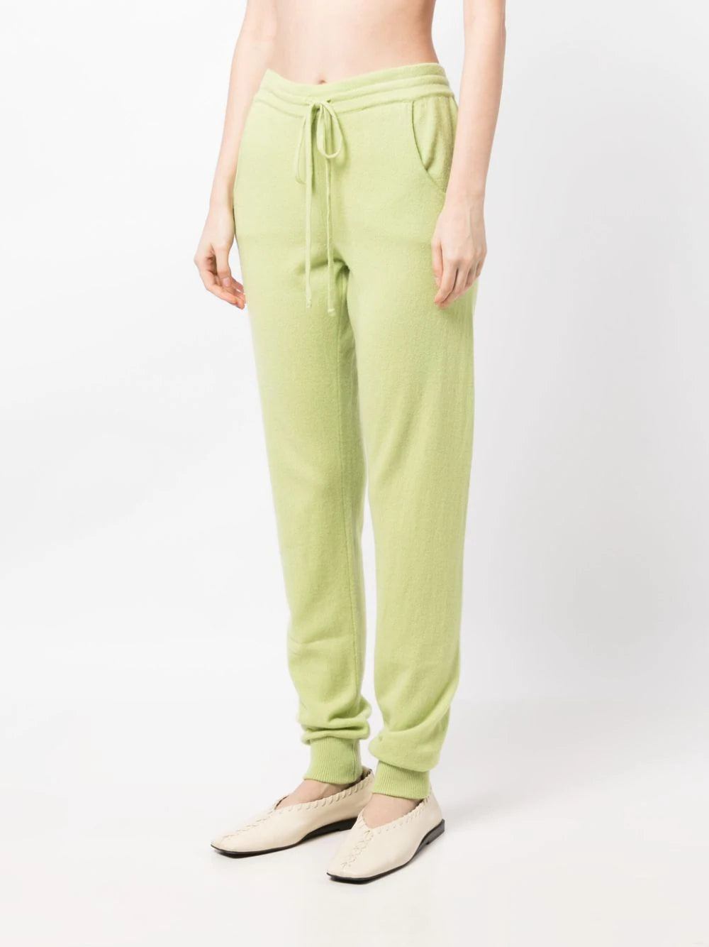 Milano Drawstring Cashmere Joggers - Asparagus