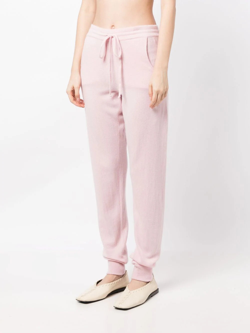 Milano Drawstring Cashmere Joggers - Tea Rose