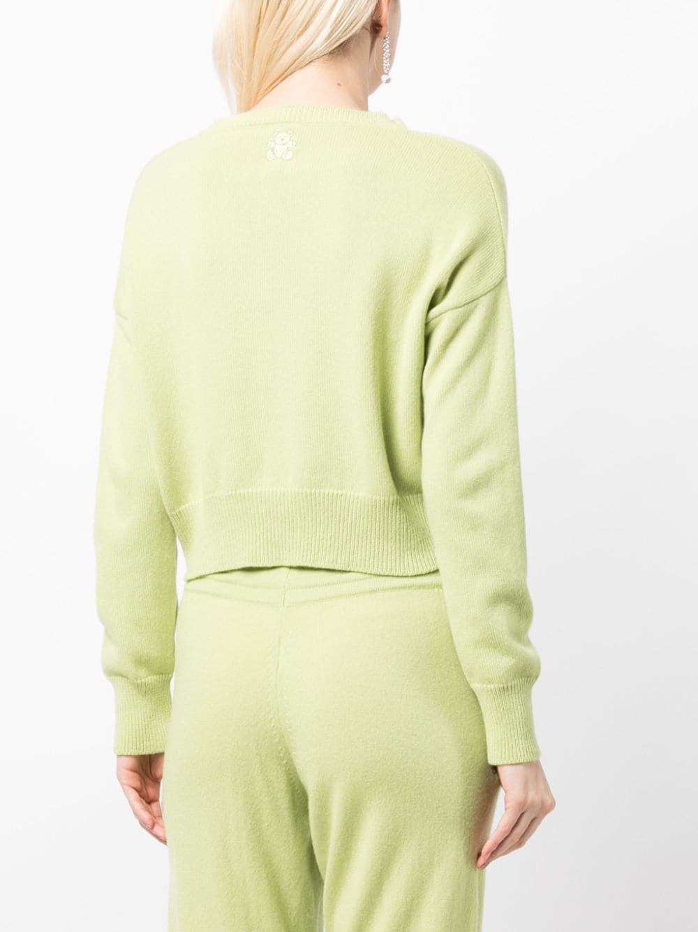 Genova Cropped Cashmere Jumper - Asparagus