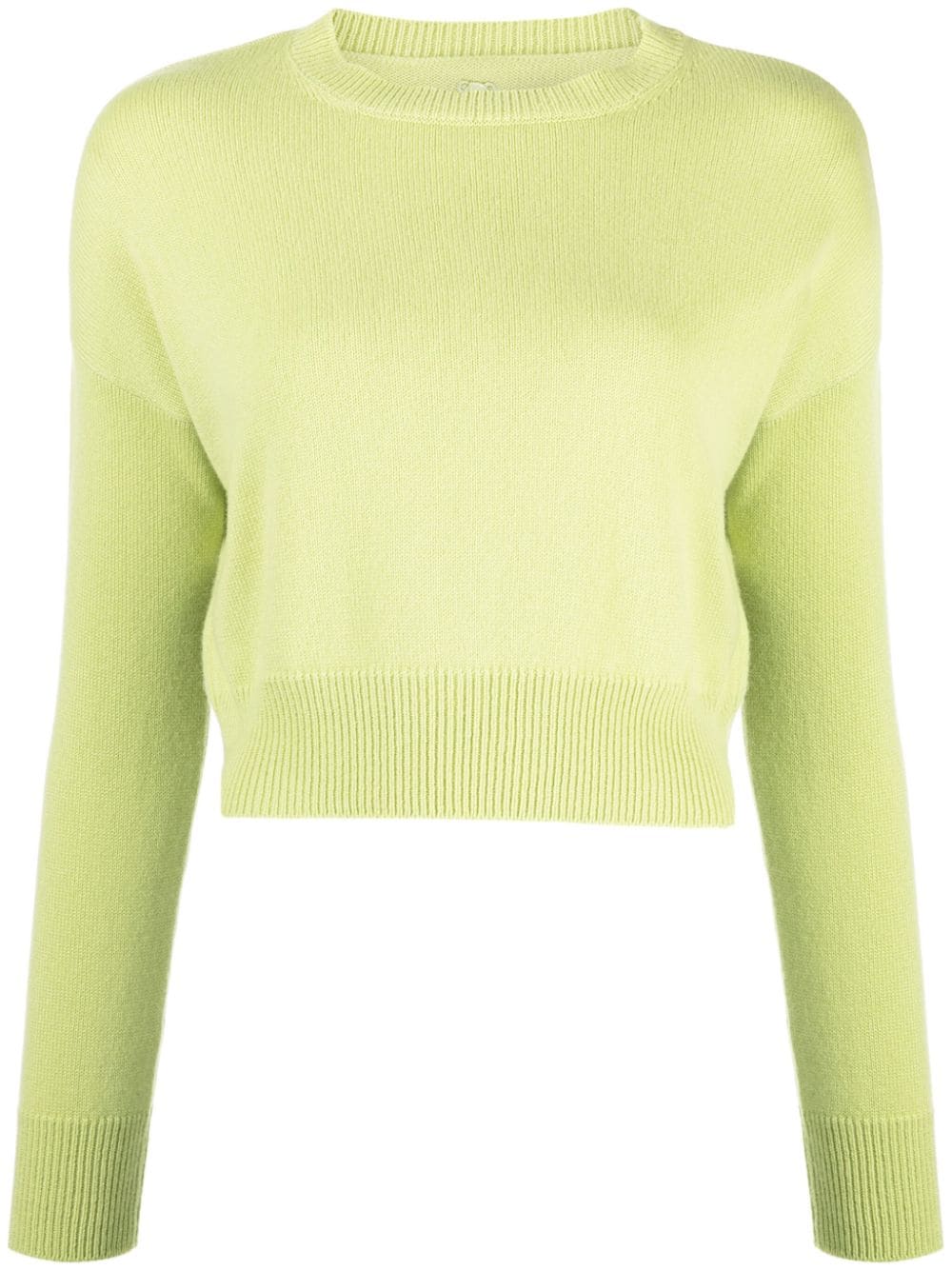 Genova Cropped Cashmere Jumper - Asparagus