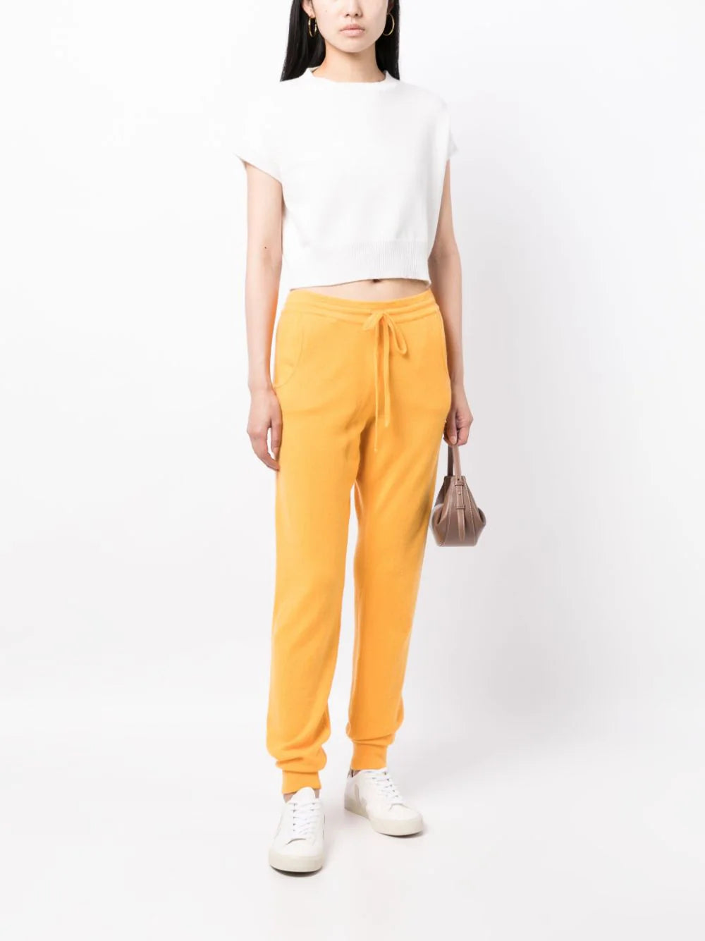 Milano Drawstring Cashmere Joggers - Nasturtium