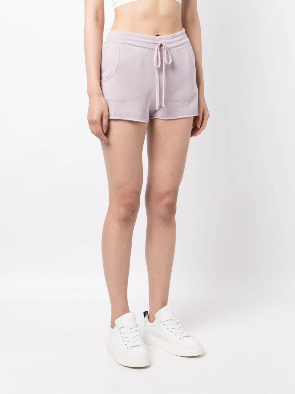 Portofino Drawstring Cashmere Shorts - Silver Iris