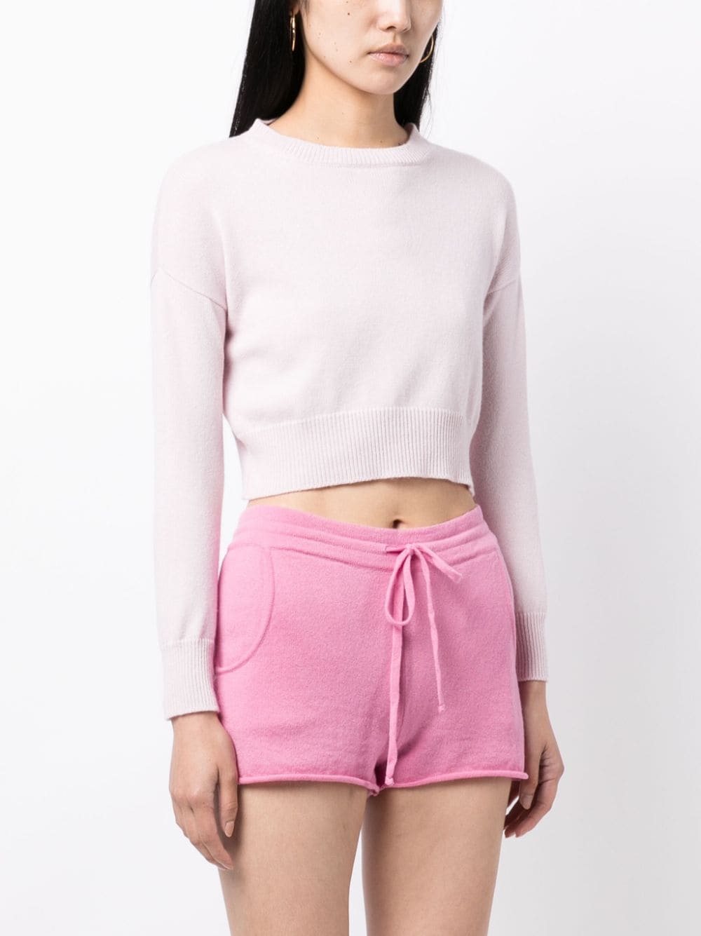 Genova Cropped Cashmere Jumper - Tea Rose