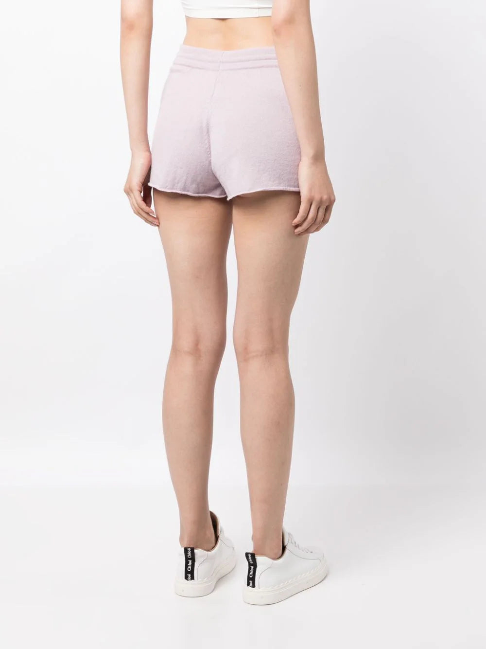Portofino Drawstring Cashmere Shorts - Silver Iris