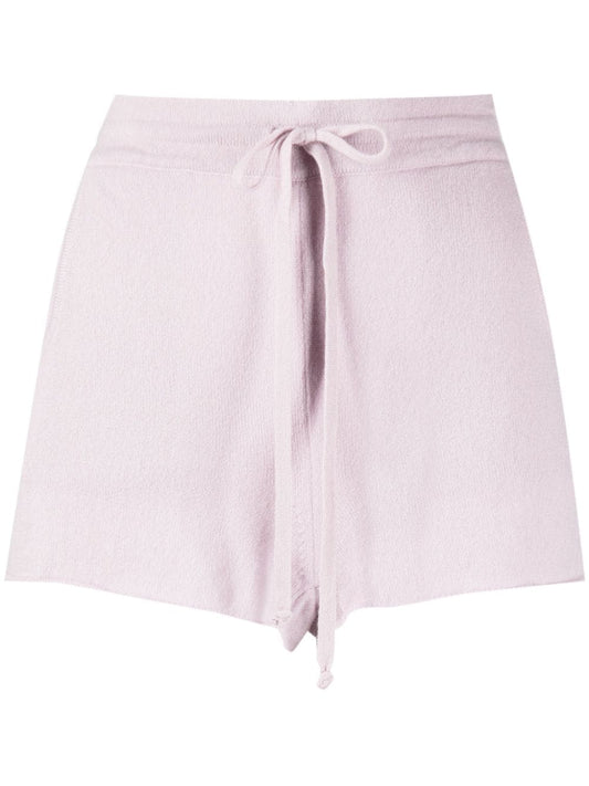 Portofino Drawstring Cashmere Shorts - Silver Iris