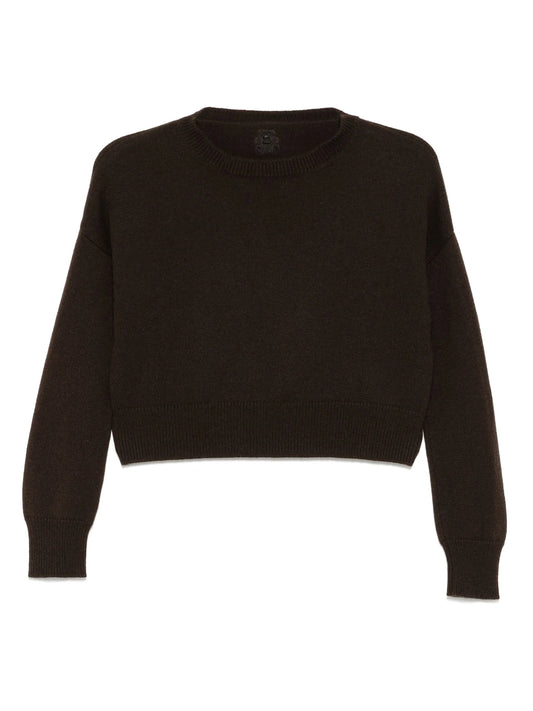 Genova Cropped Cashmere Jumper - Peat