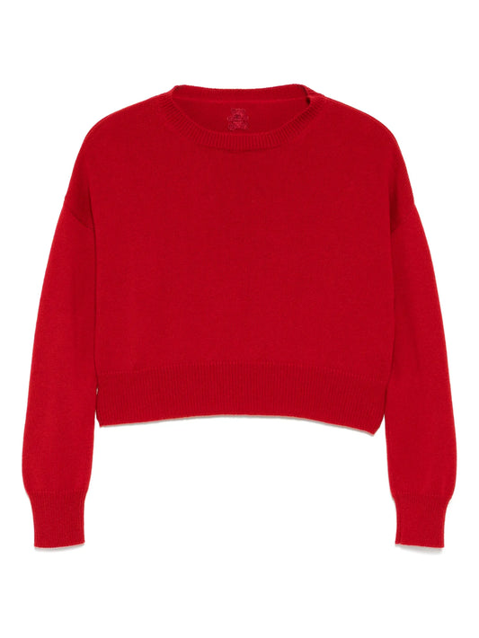 Genova Cropped Cashmere Jumper - Red La Scala